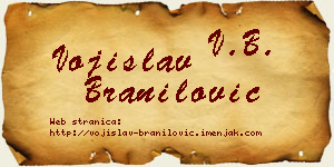 Vojislav Branilović vizit kartica
